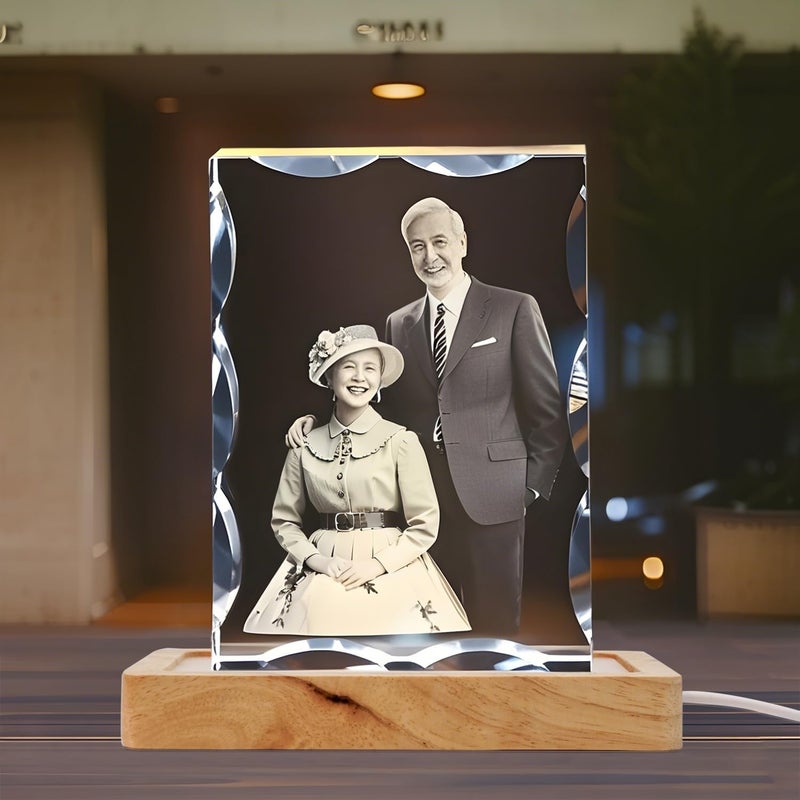 Bituulor Rectangle LED Light Base with Timer & Adjustable Brightness - Wood Display Stand for Glass Art,Crystal Display,6 inch - Image 5